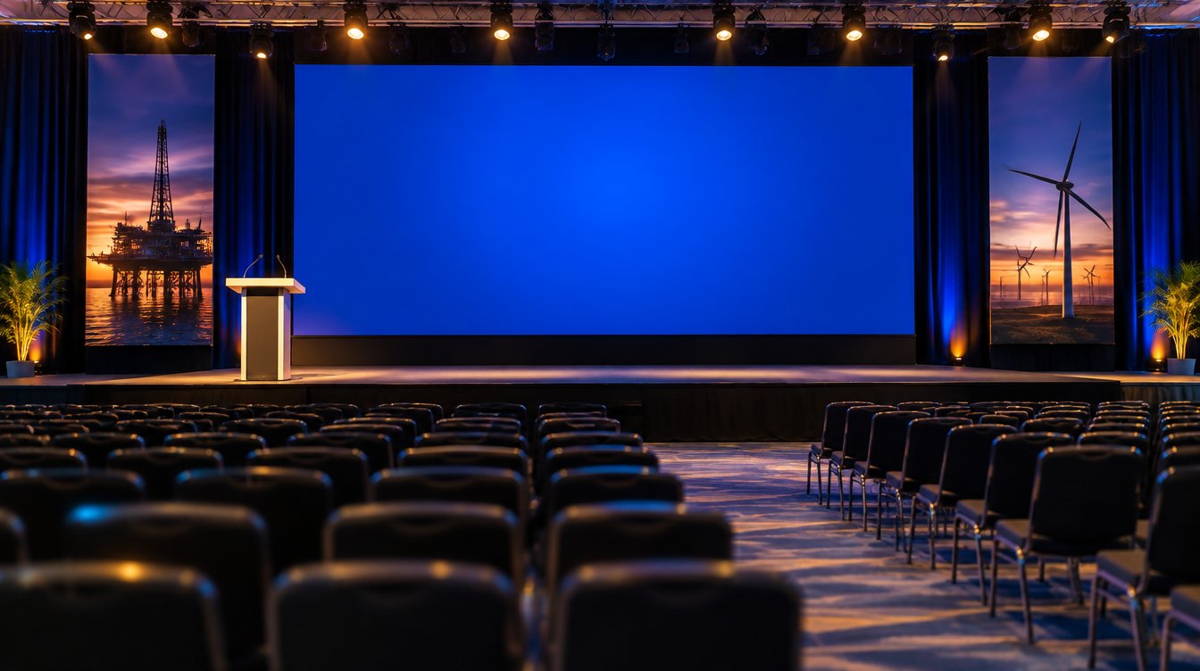An empty keynote stage